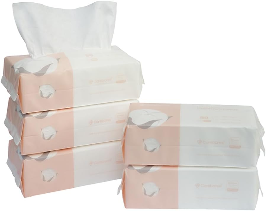 Careboree Extra Thick Dry Wipes, 100% Pure Cotton, 400 Count (5 Pack)