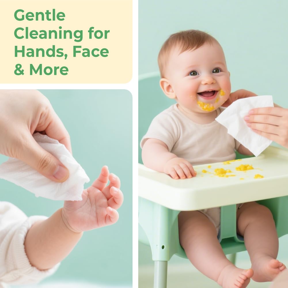 PURDOUX TM Hand and Face Wipes for Babies and Children 120 Wipes (12 Packs of 10)
