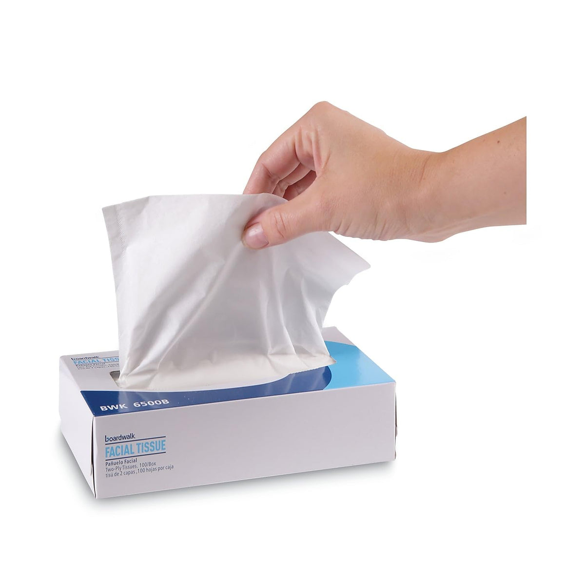 Boardwalk BWK6500 Office Packs Facial Tissue, Flat Box, 100 Sheets per Box (Case of 30 Boxes)