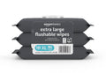 Amazon Basics Extra Large Flushable Wipes, 360 Wipes (6 Packs of 60), Adult Wet Wipes and Resealable Closure, Packaging May Vary