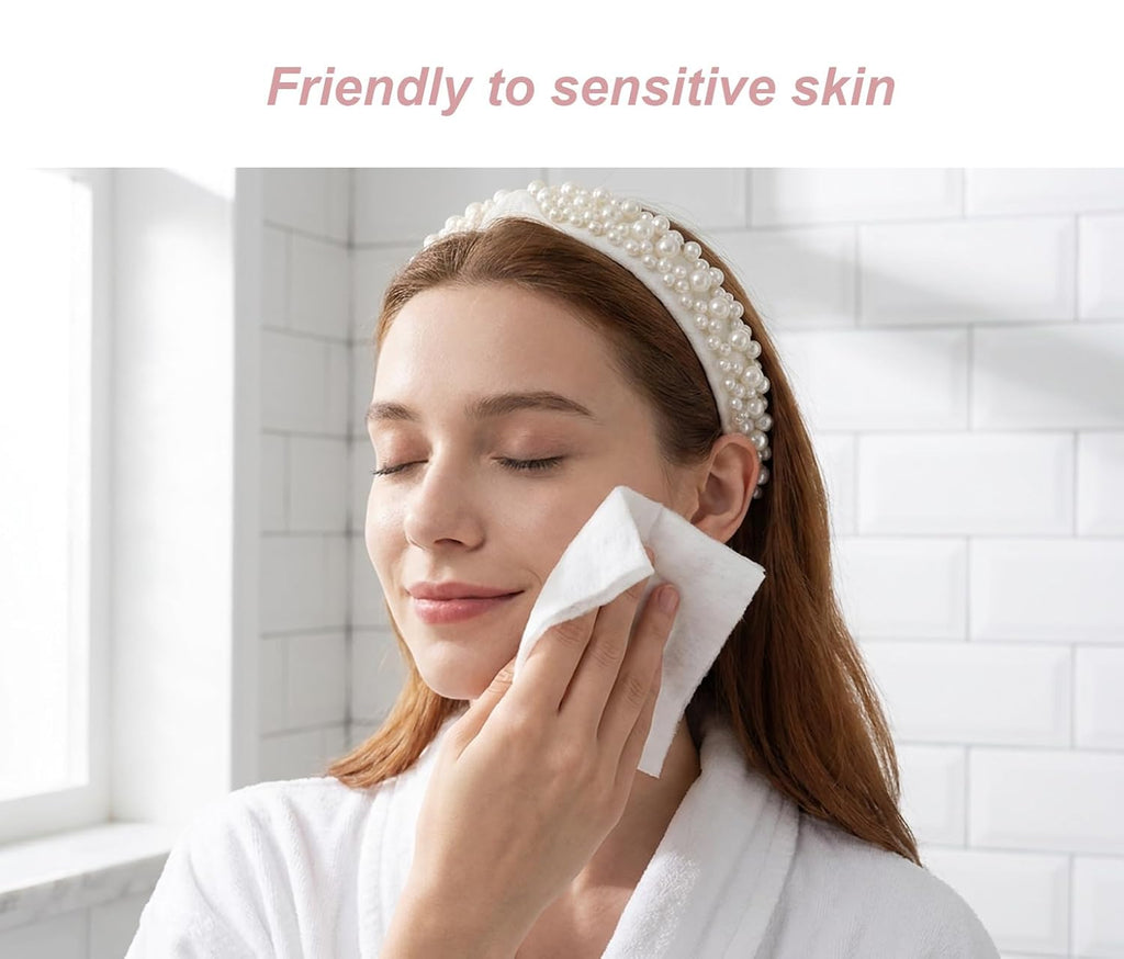 Careboree Extra Thick Facial Cotton Tissue Dry Wipes, 100% Cotton 2 Pack