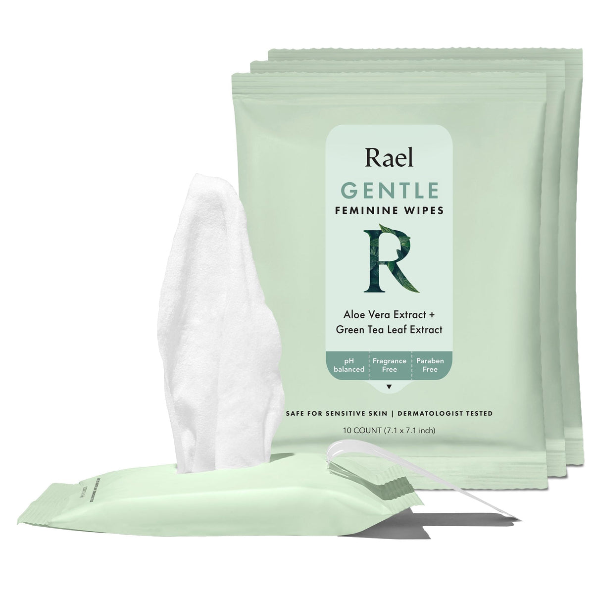 Rael Gentle Feminine Wipes, Intimate Care with pH Level, Flushable (30 Ct)