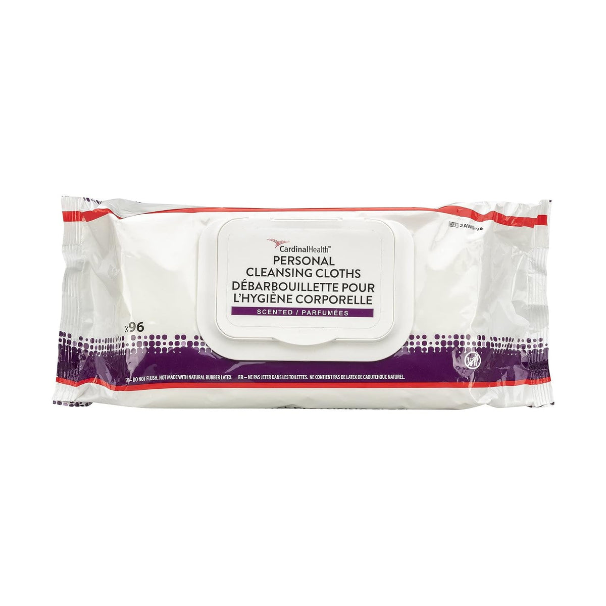 Cardinal Health Personal Cleansing Wipes, Fragrance Free, 9x13 Inch Adult Washcloths, Non-Flushable Disposable Bathing Wipes, Soft & Pre-Moistened, 96 Count (1 case of 6 Packs- Total of 576 eaches)