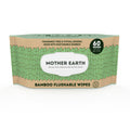 MOTHER EARTH Bamboo Flushable Wipes for Sensitive Skin, Septic Safe, Hypoallergenic, Unscented Toilet Wipes (Pack of 3, Total of 180 Flushable Wipes)