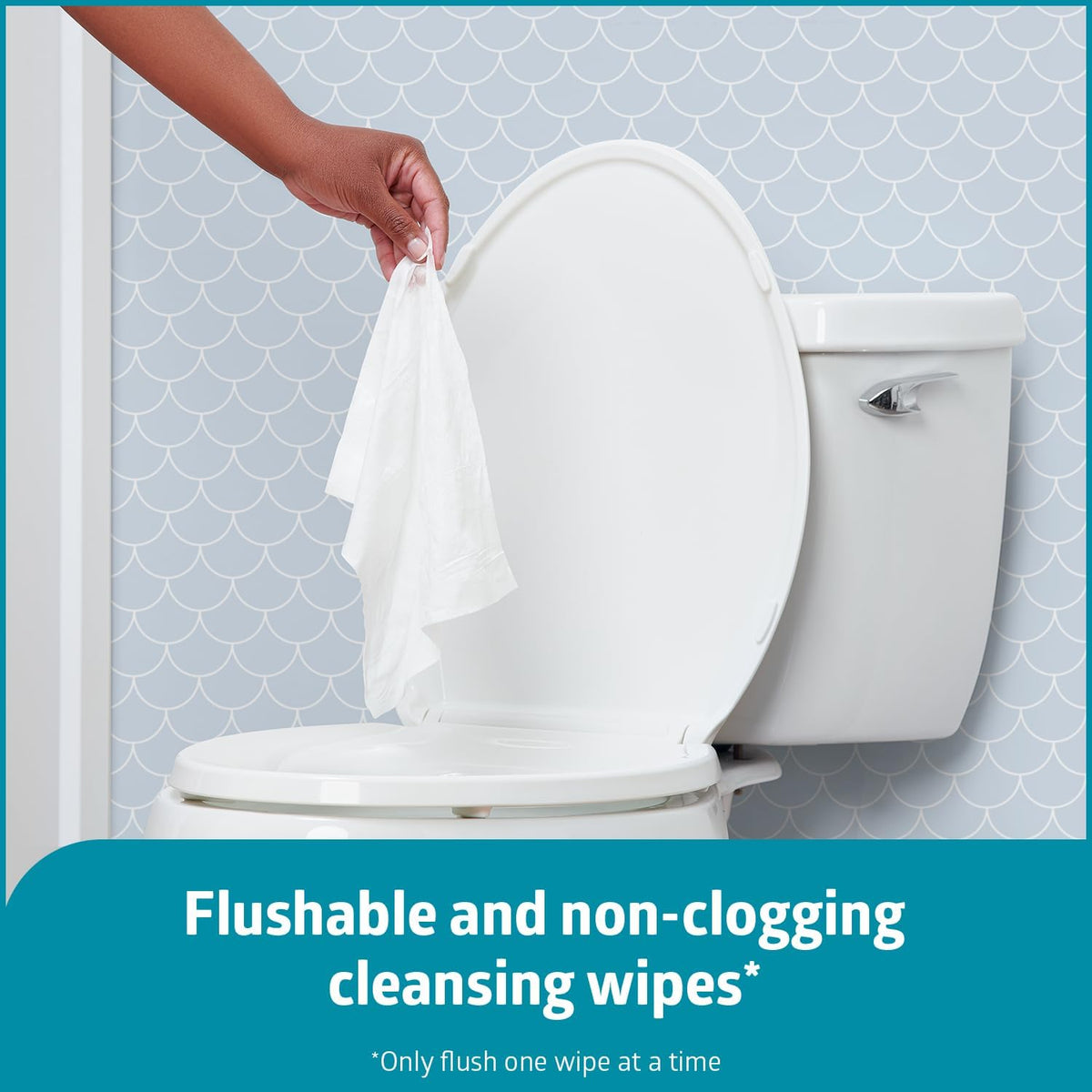 Medline ReadyFlush Flushable Wipes (24 Wipes), Unscented, Biodegradable Flushable Incontinence Wet Wipes for Adults with Aloe, Hypoallergenic and pH-Balanced Personal Cleansing Cloths