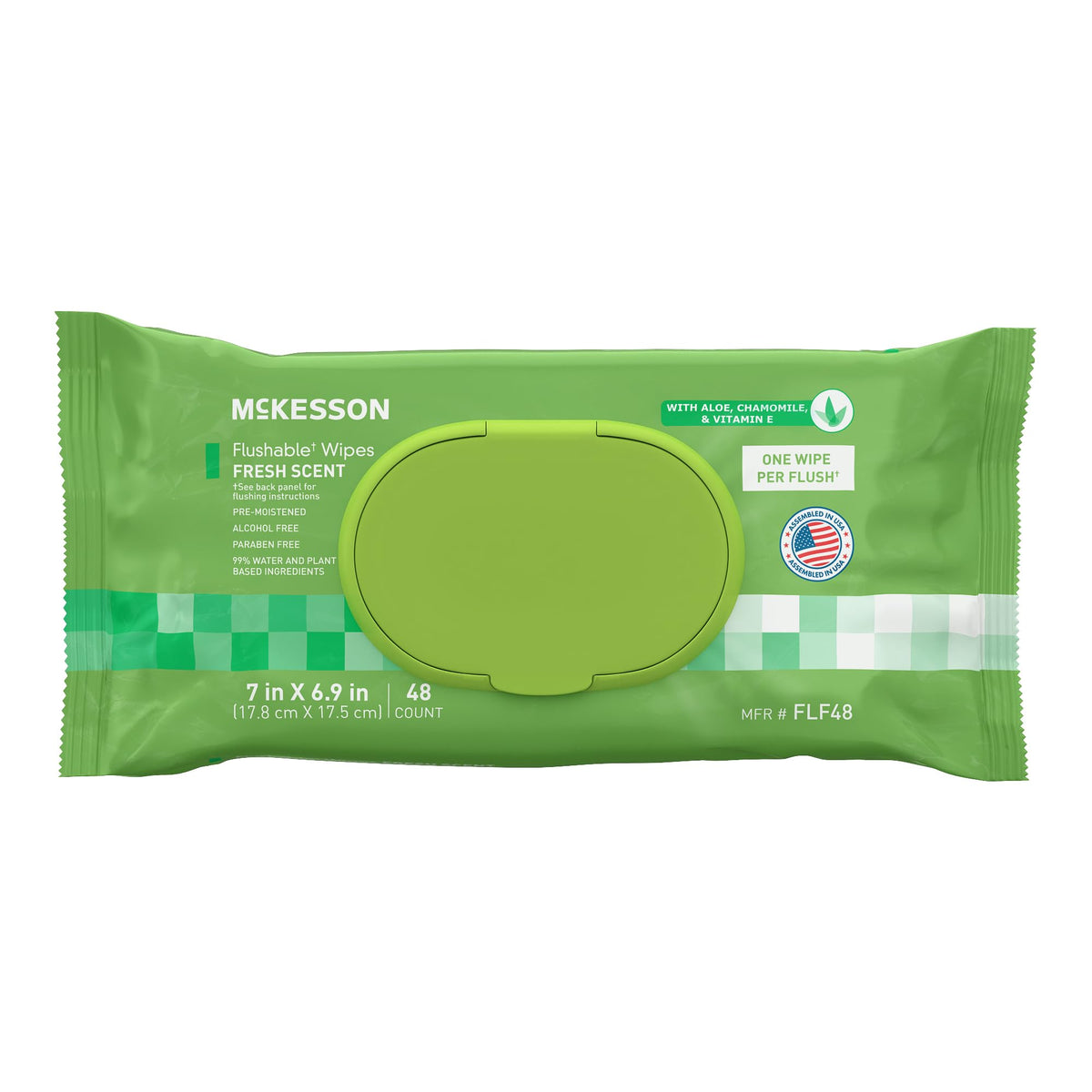 McKesson Flushable Adult Wet Wipes, Scented, 576 Wipes (12 Pack of 48)