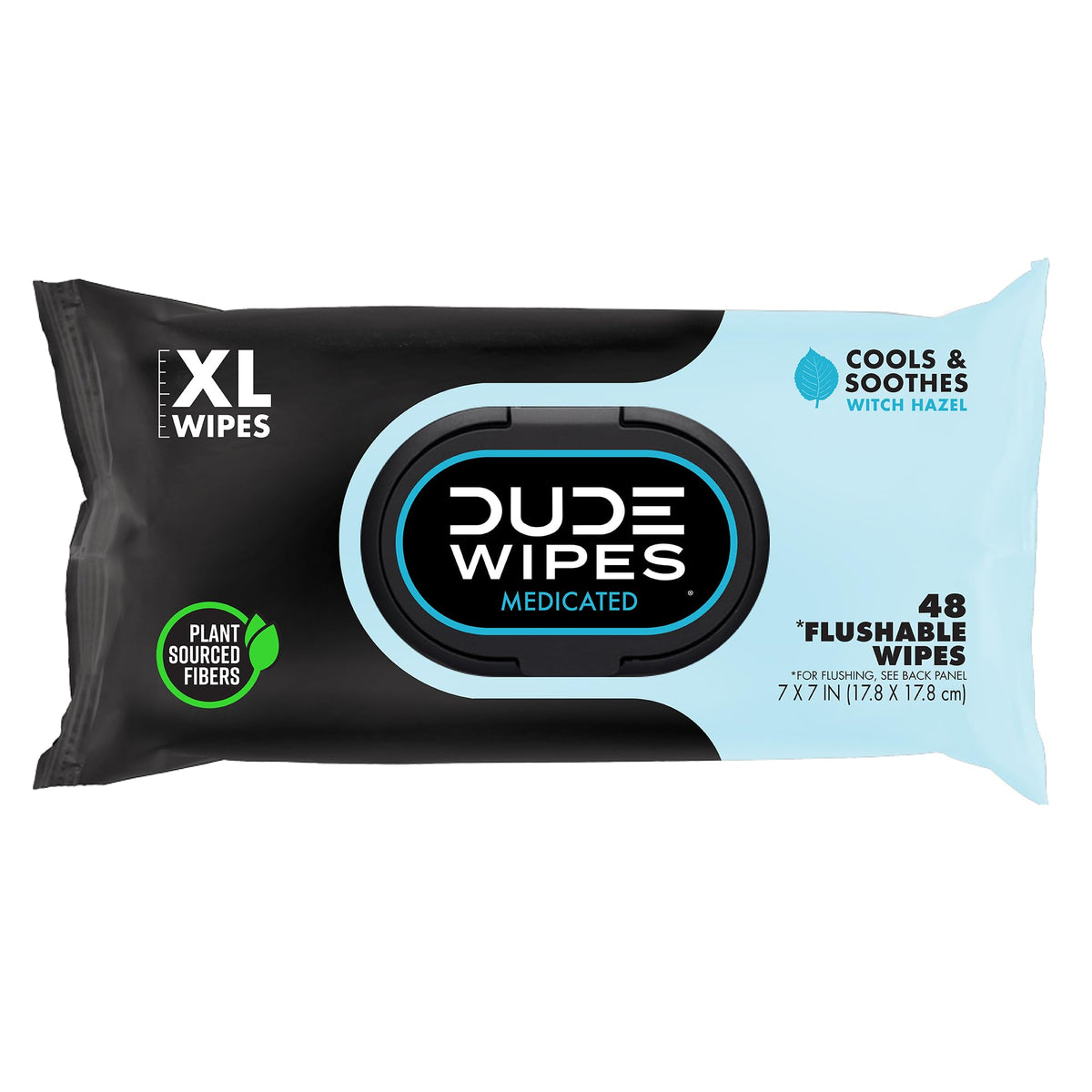 DUDE Wipes Medicated Hemorrhoid Flushable Wipes, Witch Hazel, 144 Count