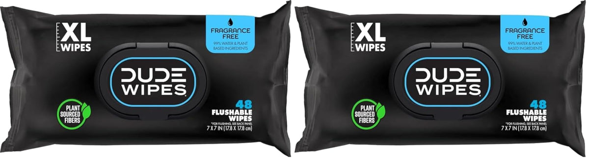 DUDE Wipes Shea BUTTer Adult Flushable Wet Wipes, Moisturizing, 144 Count
