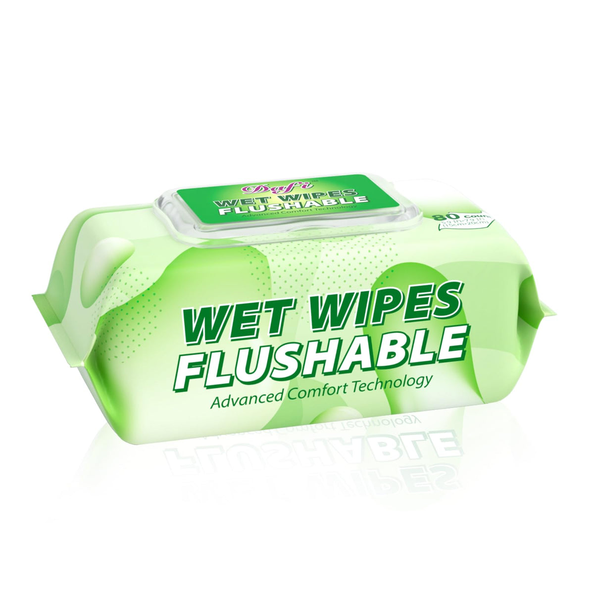 DAFI Flushable Wipes for Adult Wet Wipes, Total 720 Unscented Toilet Wipes Flushable, No Alcohol & 100% Plant Based Fibers, Septic and Sewer Safe Pack of 9