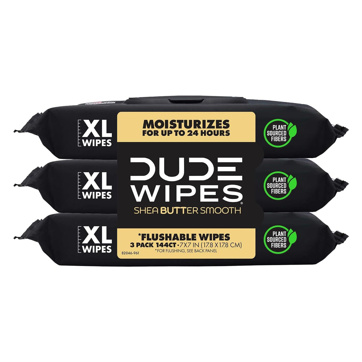 DUDE Wipes Shea BUTTer Adult Flushable Wet Wipes, Moisturizing, 144 Count