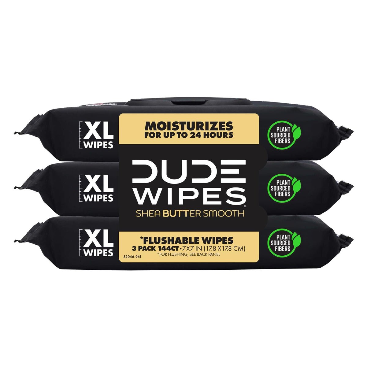 DUDE Wipes Shea BUTTer Adult Flushable Wet Wipes, Moisturizing, 144 Count