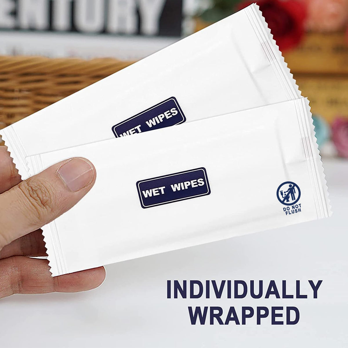 200 Pack Wet Wipes Individually Wrapped, Unscented Travel Hand Wipes