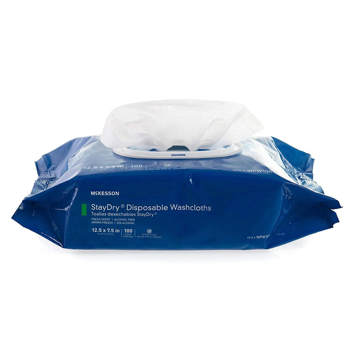 McKesson Disposable Wipe 12 Pack, 600 Washcloths - Large Adult Body and Incontinence Washcloths with Aloe and Vitamin E, Alcohol-Free, 50 Wipes Per Pack