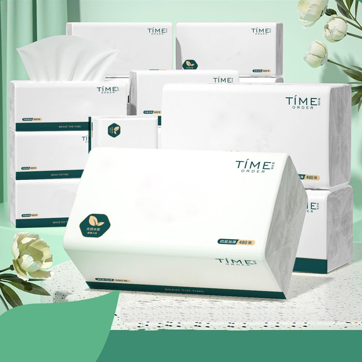 Soft Facial Tissues 7680 Total Sheets, [Not in Box] 4-Ply Ultra Strong & Soft Thick Tissues, 1920 Draws Unscented Paper Tissues for Sensitive Skin, Compact Size for Home, Office and Car 16 Soft Pack