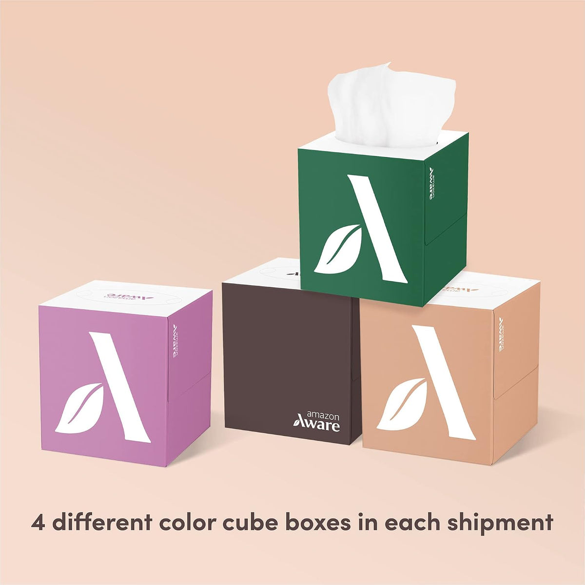 Amazon Aware 100% Bamboo Facial Tissues, 3-Ply, FSC Certified, 12 Pack, 60 Sheets Per Box, 720 Total