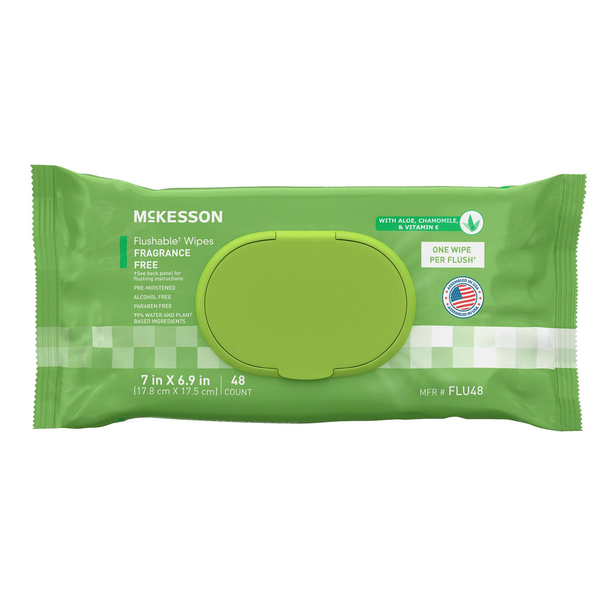 McKesson Flushable Adult Wet Wipes, Scented, 576 Wipes (12 Pack of 48)