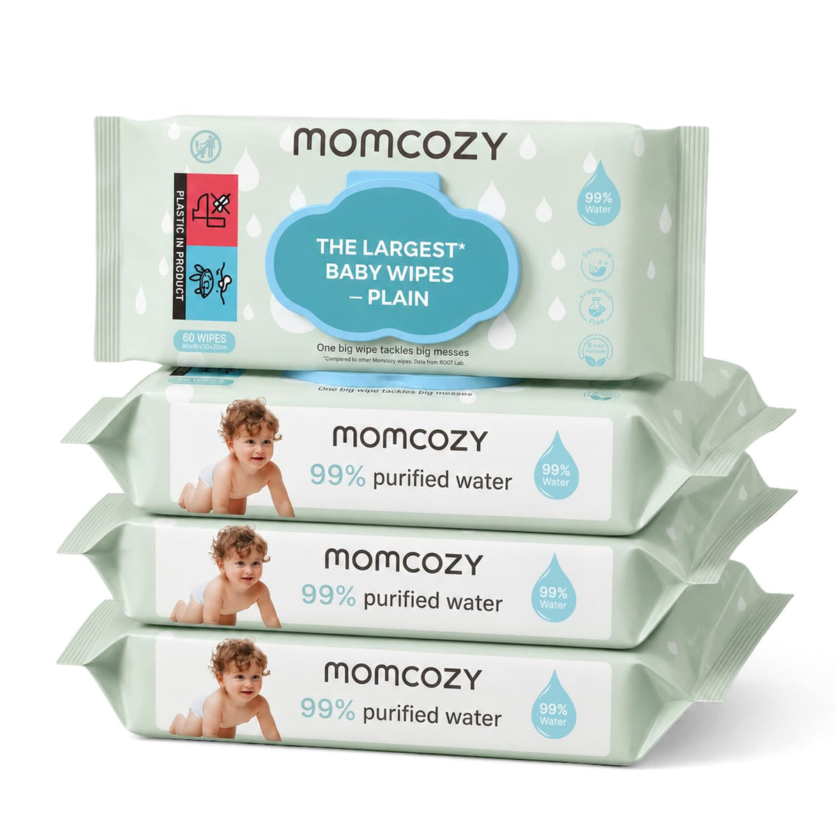 Momcozy Baby Wipes, Unscented & Hypoallergenic, Gentle for Sensitive Skin