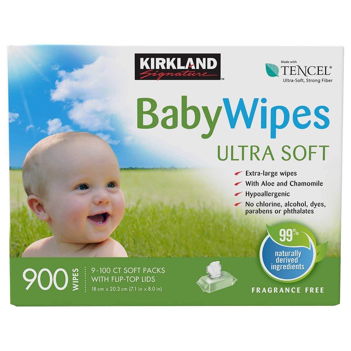 Kirkland Signature Baby Wipes, Ultra-Soft, Unscented, 100 Count Wipes Pack of 6