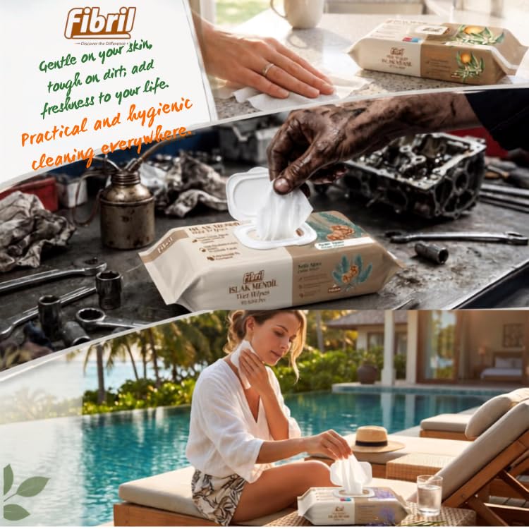 Fibril Multi-Purpose Wet Wipes – Gentle on Sensitive Skin, Paraben & Alcohol-Free, Resealable Flip-Top Lid | Daily Cleansing Wipes for Body, Hand & Face | Orange Blossom (1 Pack, 90 Count)