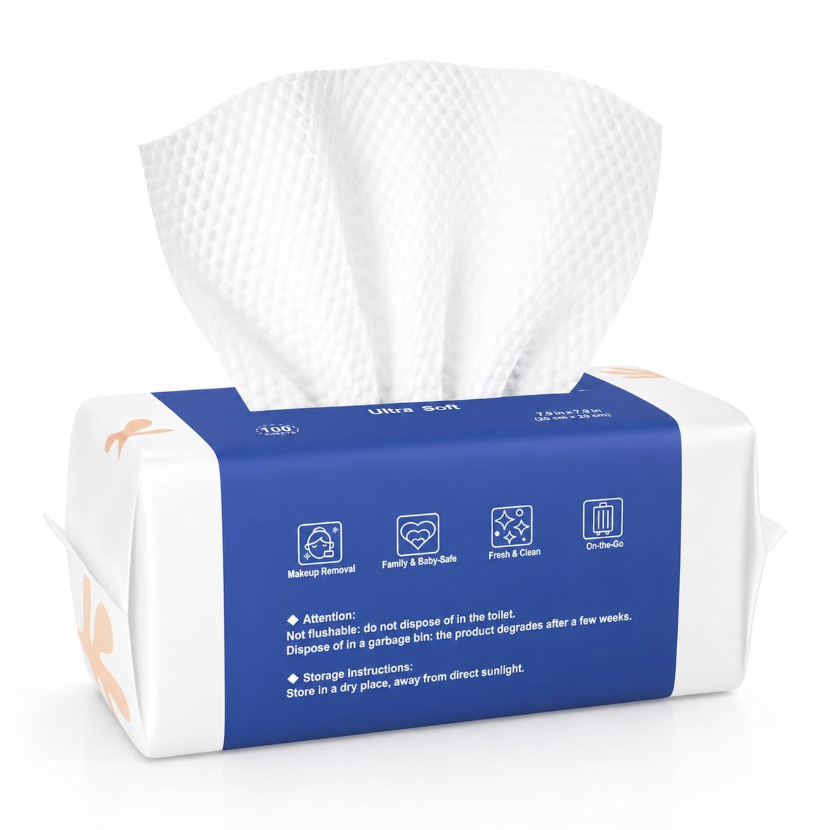 Ourmed Life Clean Face Towels Disposable, Ultra Soft & Absorbent, 100 Ct