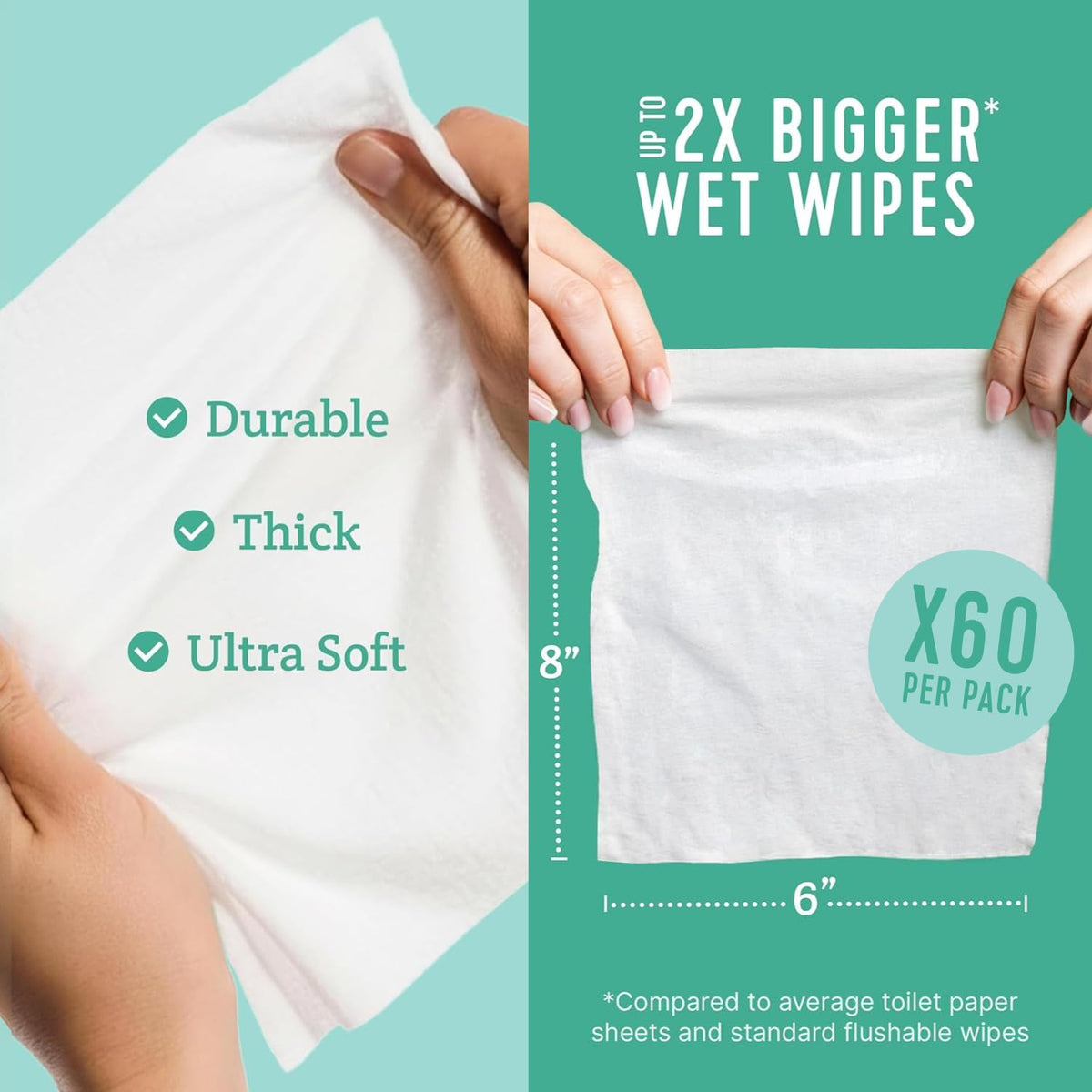 Stall Mates Flushable Wipes, 60-Wipe Home Pack, Unscented, 4 Pack