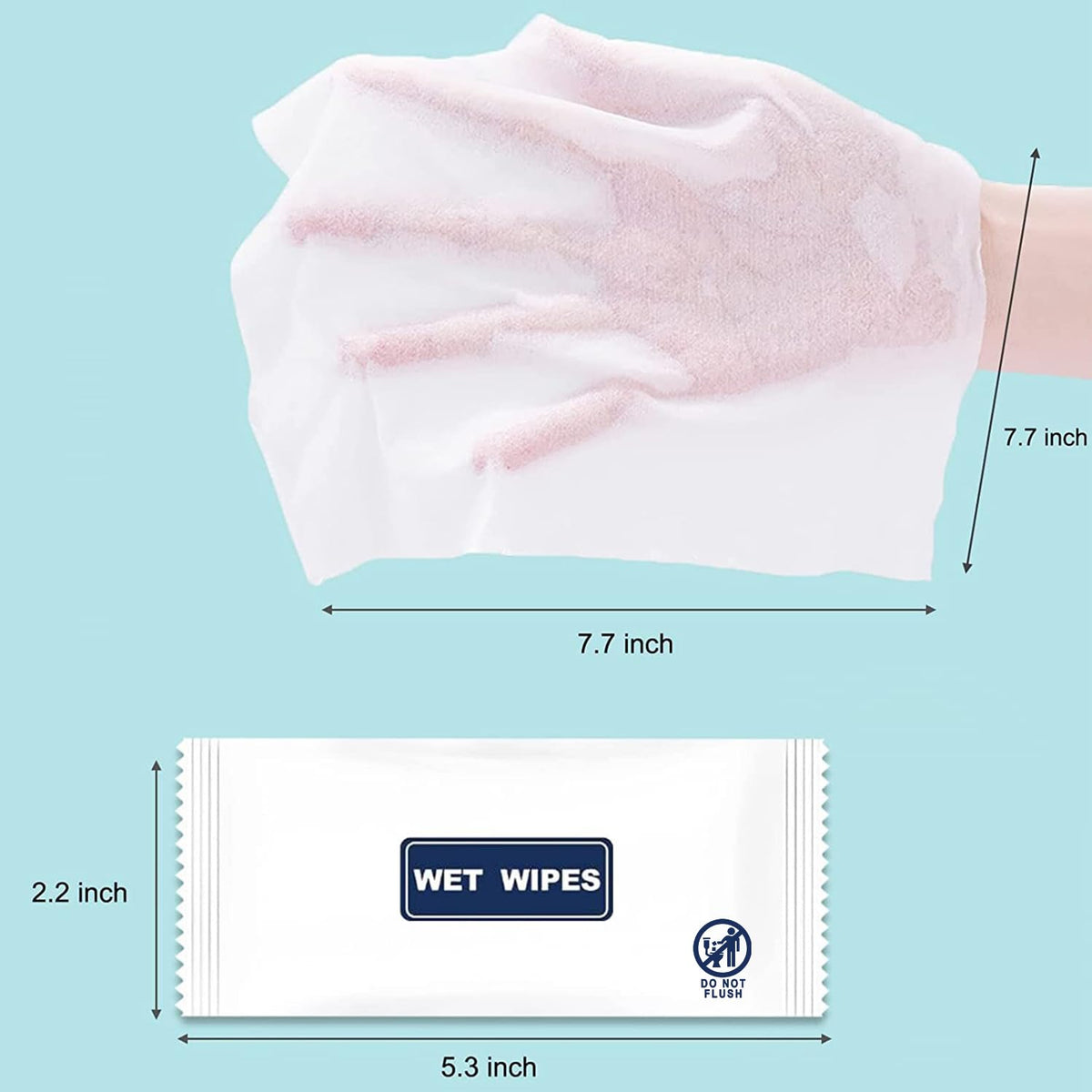 200 Pack Wet Wipes Individually Wrapped, Unscented Travel Hand Wipes