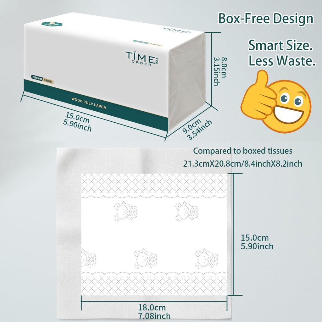 Soft Facial Tissues 7680 Total Sheets, [Not in Box] 4-Ply Ultra Strong & Soft Thick Tissues, 1920 Draws Unscented Paper Tissues for Sensitive Skin, Compact Size for Home, Office and Car 16 Soft Pack
