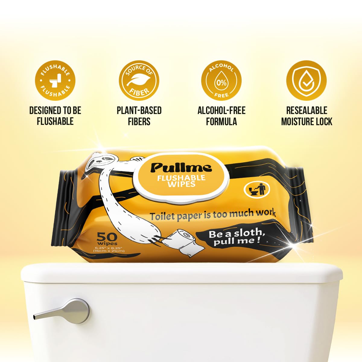 Pack of 6, 300 Counts - Flushable Wipes For Adults, Woman, Man, Family - Travel, Toilet, Bathroom Wipes Flushable Pack - Vitamin E & Aloe - Sewer & Septic Safe