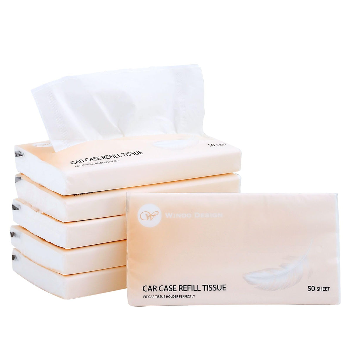 Car Tissue Refills 300 Sheets Facial Tissues Refills for Car Visor Tissue Holder, Travel Tissue Tubes Box Container Perfect Fit for Car Cup Holder
