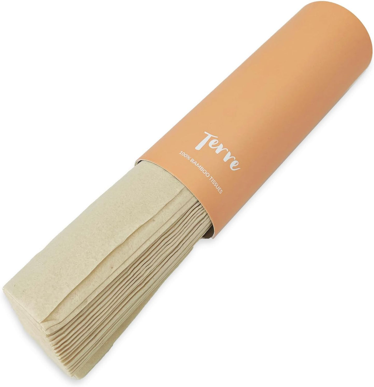 Terre Bamboo Car Tissue Refills | 8 Pack (320 Sheets) | 3-Ply Unbleached Facial Tissues | PFAS-Free & FSC-Certified | Sustainable Refill for Car Visor Holders & Cylinder Tubes