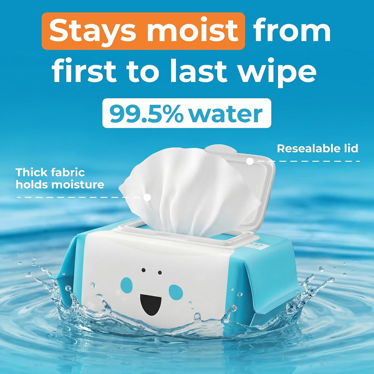 XL Flushable Wipes - Thick & Durable - 99.5% Water and Aloe - Safe for Sensitive Skin, Hypoallergenic & Unscented - Plant-Based Wet Butt Wipes for Adults, Kids & Baby Care - 3 Pack Total 240 Wipes