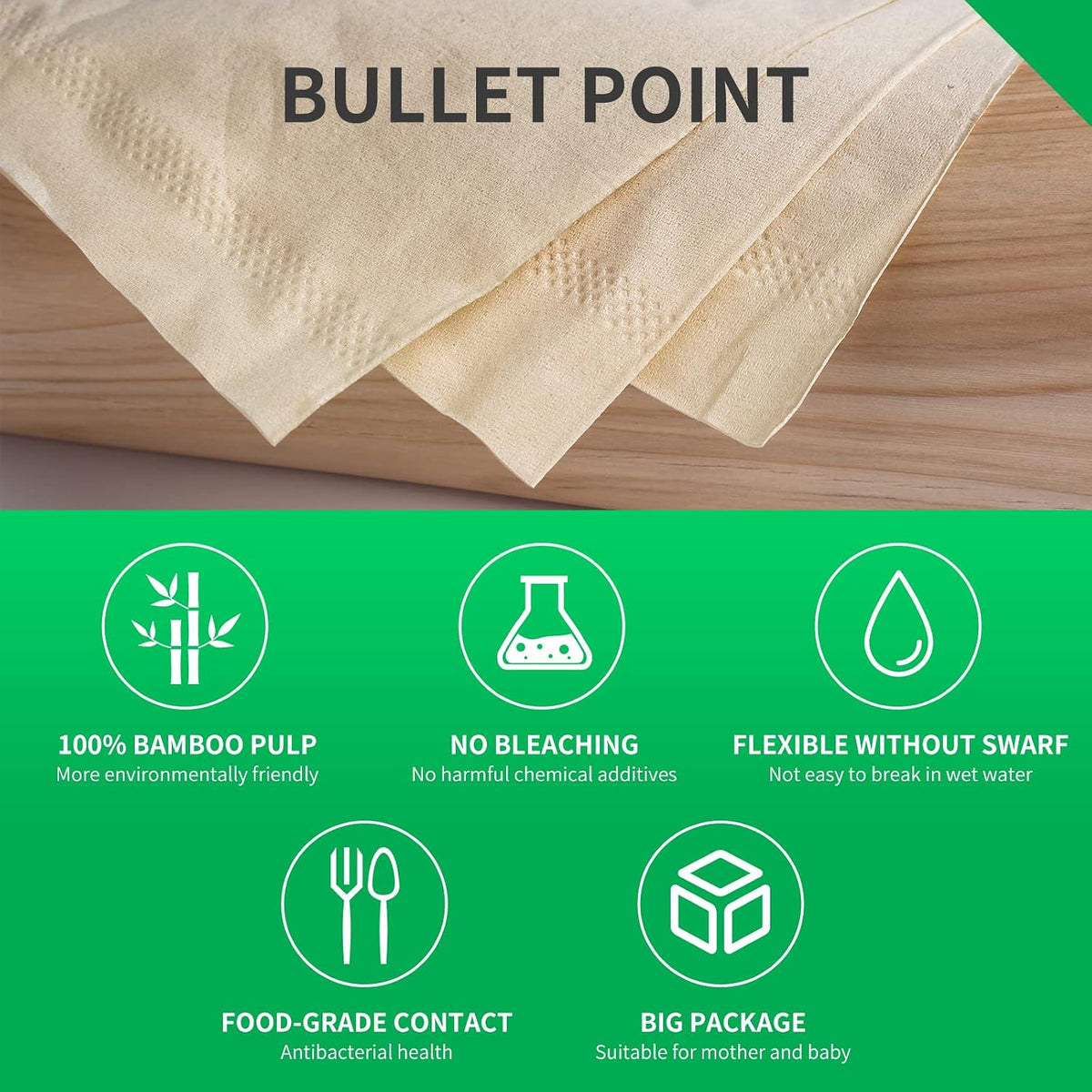 Soft Durable Bamboo Facial Tissues - 3 Ply Natural Unbleached Facial Paper Dry or Wet Use 12 Packs（134 Tissue per Pack, 1608 Tissues Total）