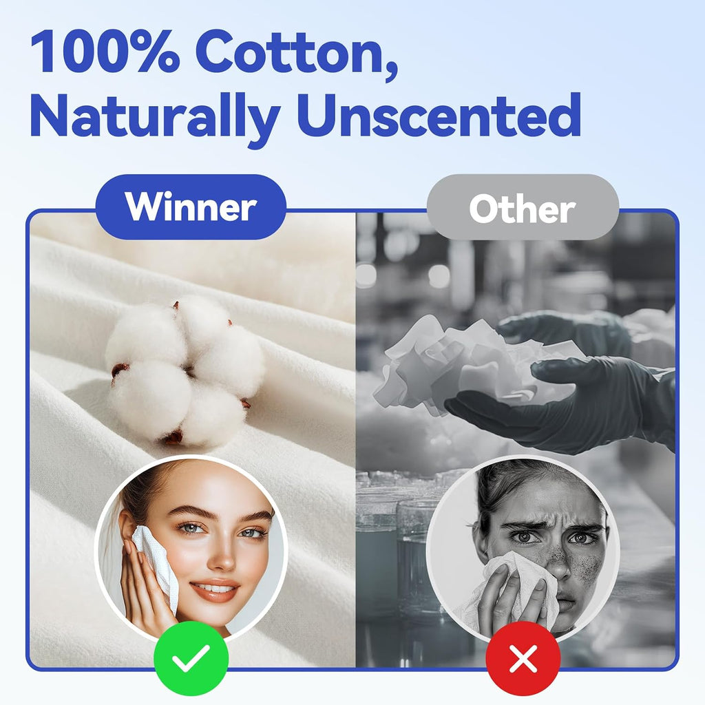 Winner XL Disposable Face Towels, 100% Cotton, 55 Count (Pack of 1)