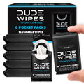 DUDE Wipes Unscented Pocket Packs, Adult Flushable Travel Wipes, 48 Count