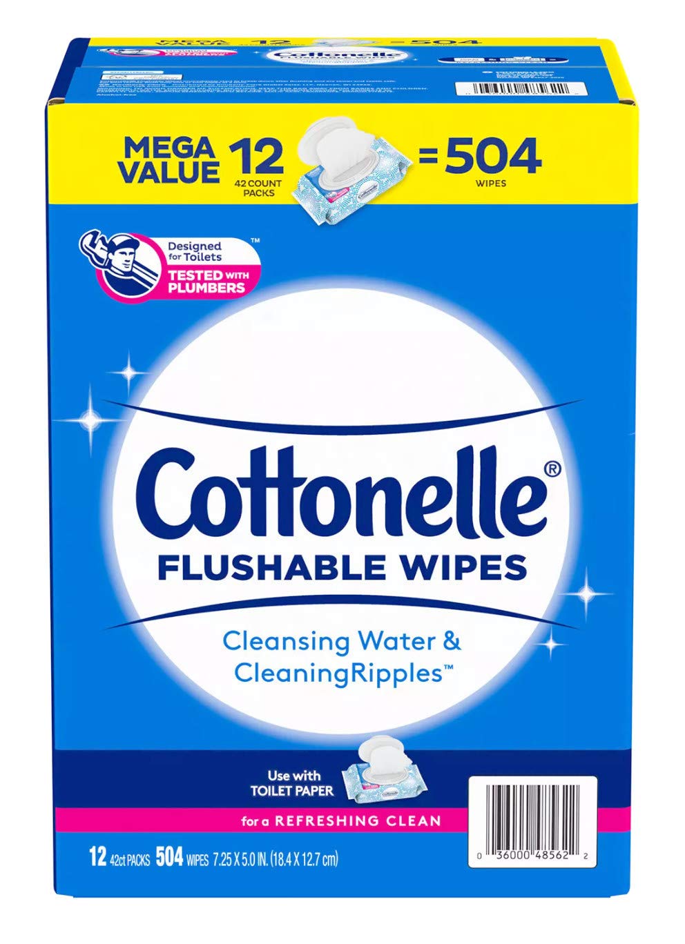 Cottonelle Fresh Care On-The-Go Flushable Wipes, 24 Packs, 14 Wipes per Pack