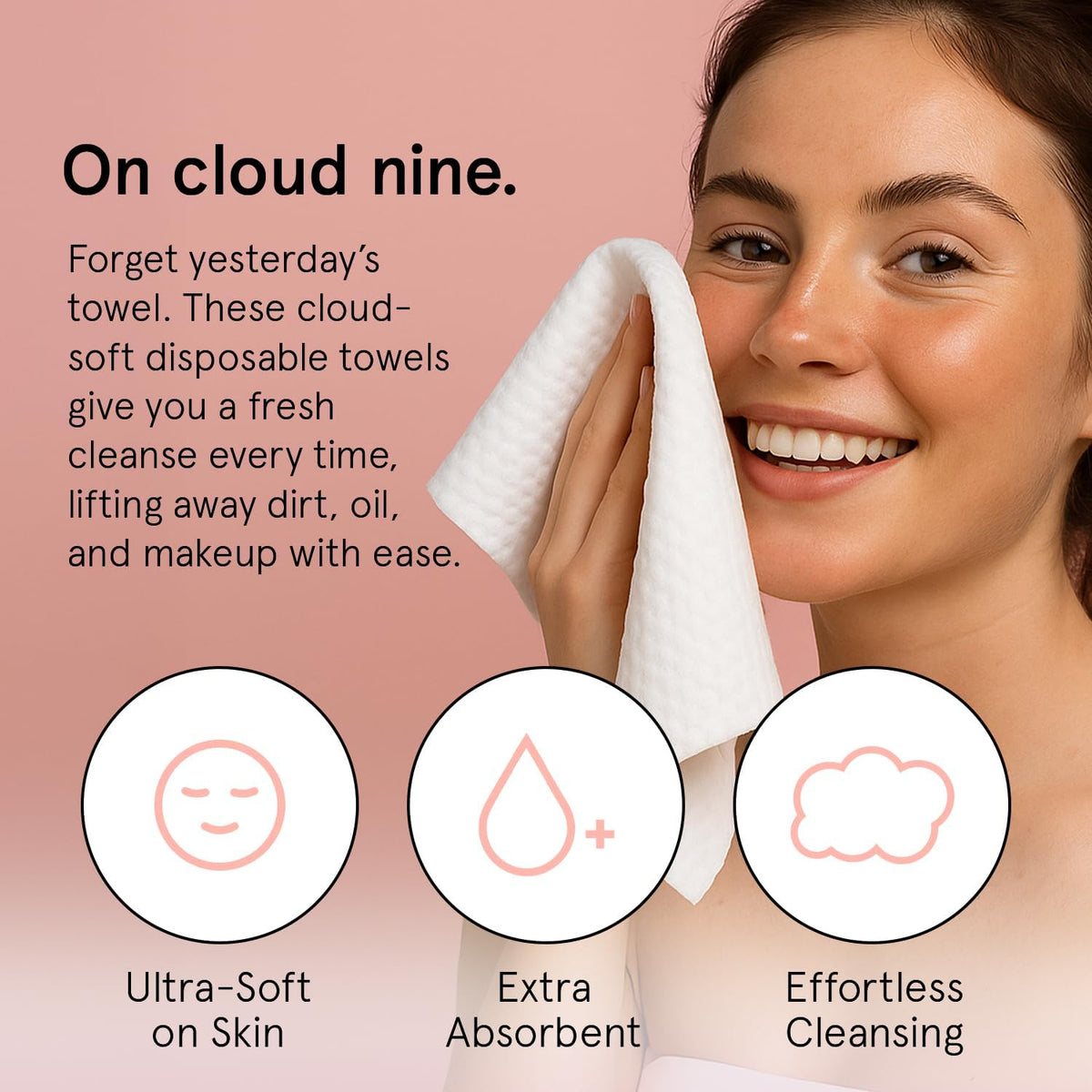 grace & stella Face Towels Disposable XL- Travel Essentials (60 Count)