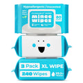 XL Flushable Wipes - Thick & Durable - 99.5% Water and Aloe - Safe for Sensitive Skin, Hypoallergenic & Unscented - Plant-Based Wet Butt Wipes for Adults, Kids & Baby Care - 3 Pack Total 240 Wipes