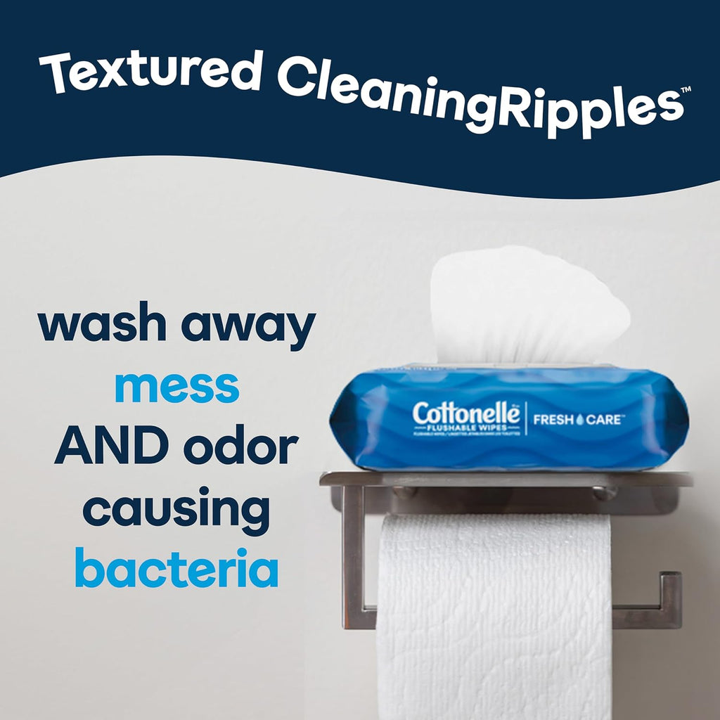 Cottonelle Fresh Care On-The-Go Flushable Wipes, 24 Packs, 14 Wipes per Pack