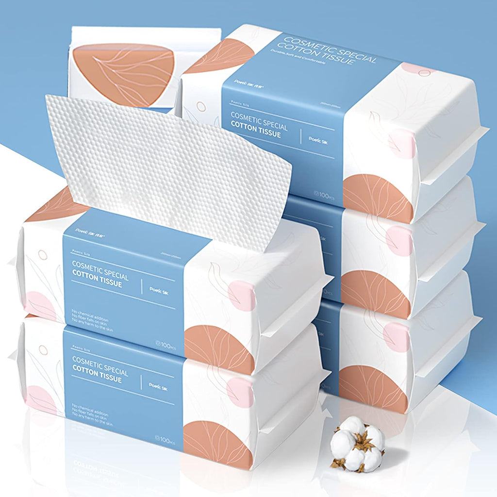 PoeticEHome Disposable Face Towels, Soft Dry Wipes, 6 Pack, 600 Count