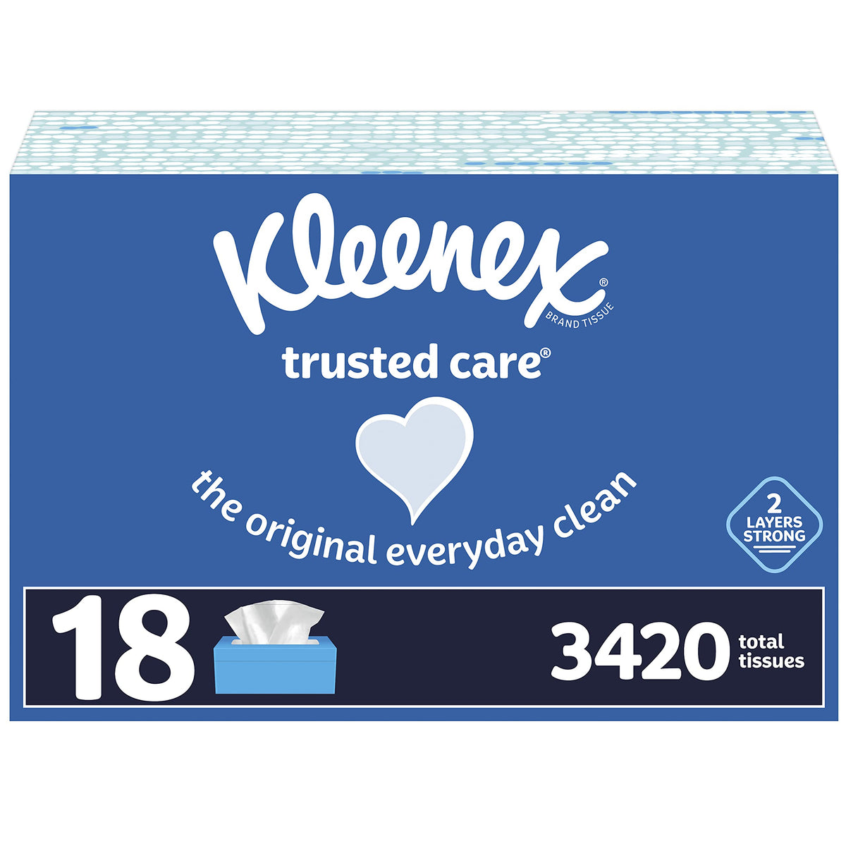 Kleenex Trusted Care Facial Tissues, 8 Flat Boxes, 200 Tissues per Box