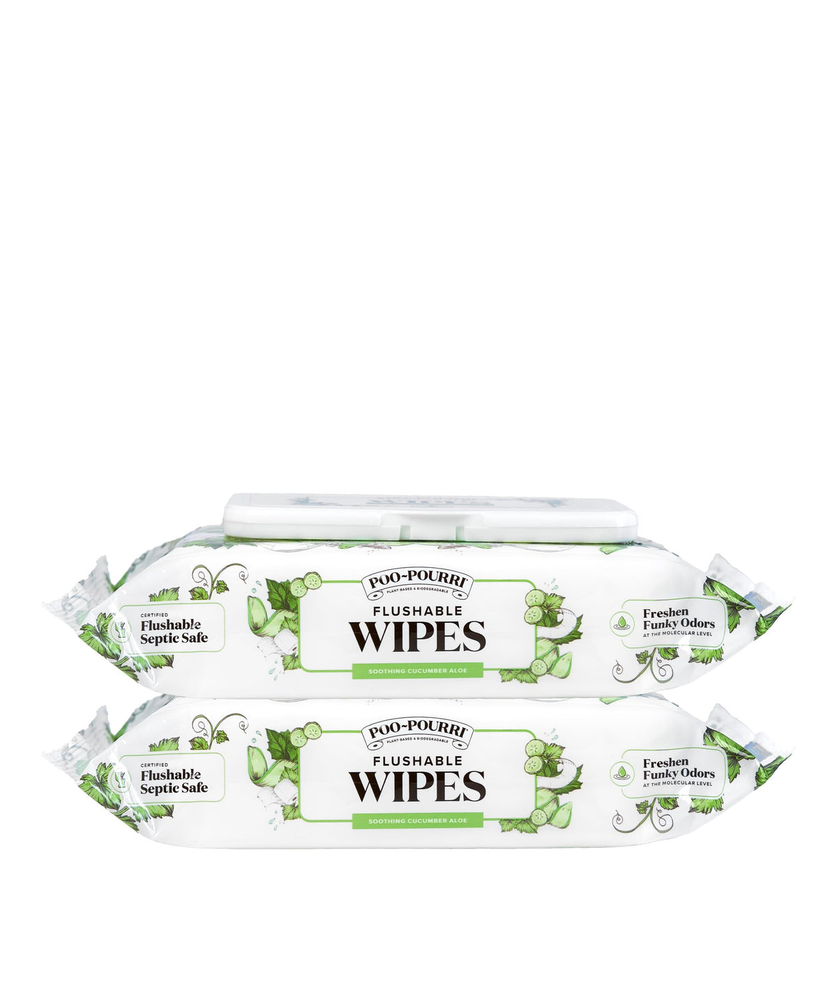 Poo~Pourri Flushable Wipes, Cucumber Aloe, 3-pack Dispensers, 150 Total