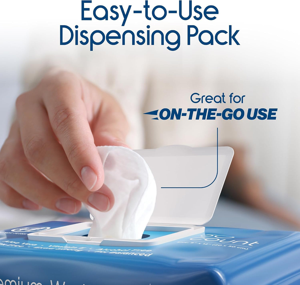 Inspire Adult Wet Wipes, Wash Cloths | Adult Wipes for Incontinence & Cleansing for Elderly, 8"x12" Count 12 packs of 50