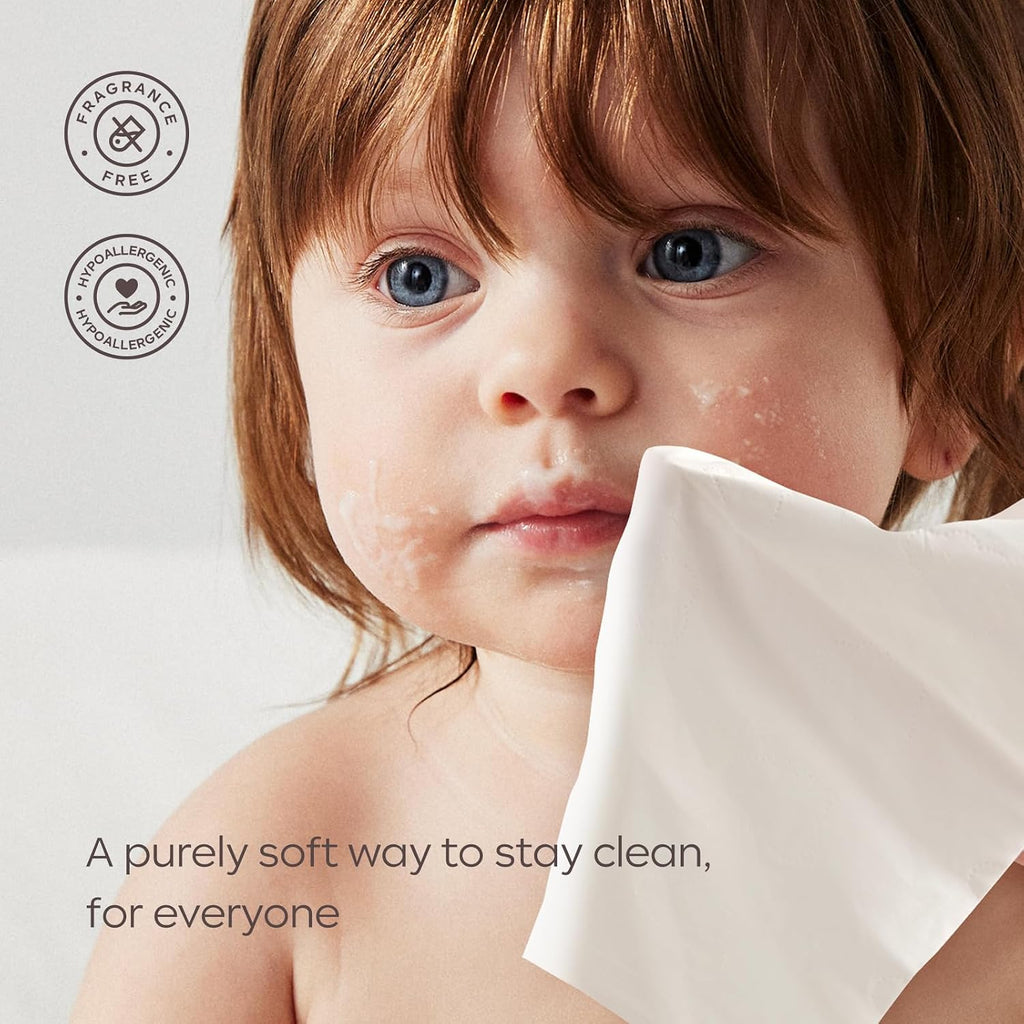 Bc Babycare Cloud Touch Lotion Facial Tissues for Sensitive Skin & Noses, Ultra Soft 5-Ply, Hypoallergenic & Fragrance Free, Plant-based Materials(4 Boxes, 60 Tissues per Box)