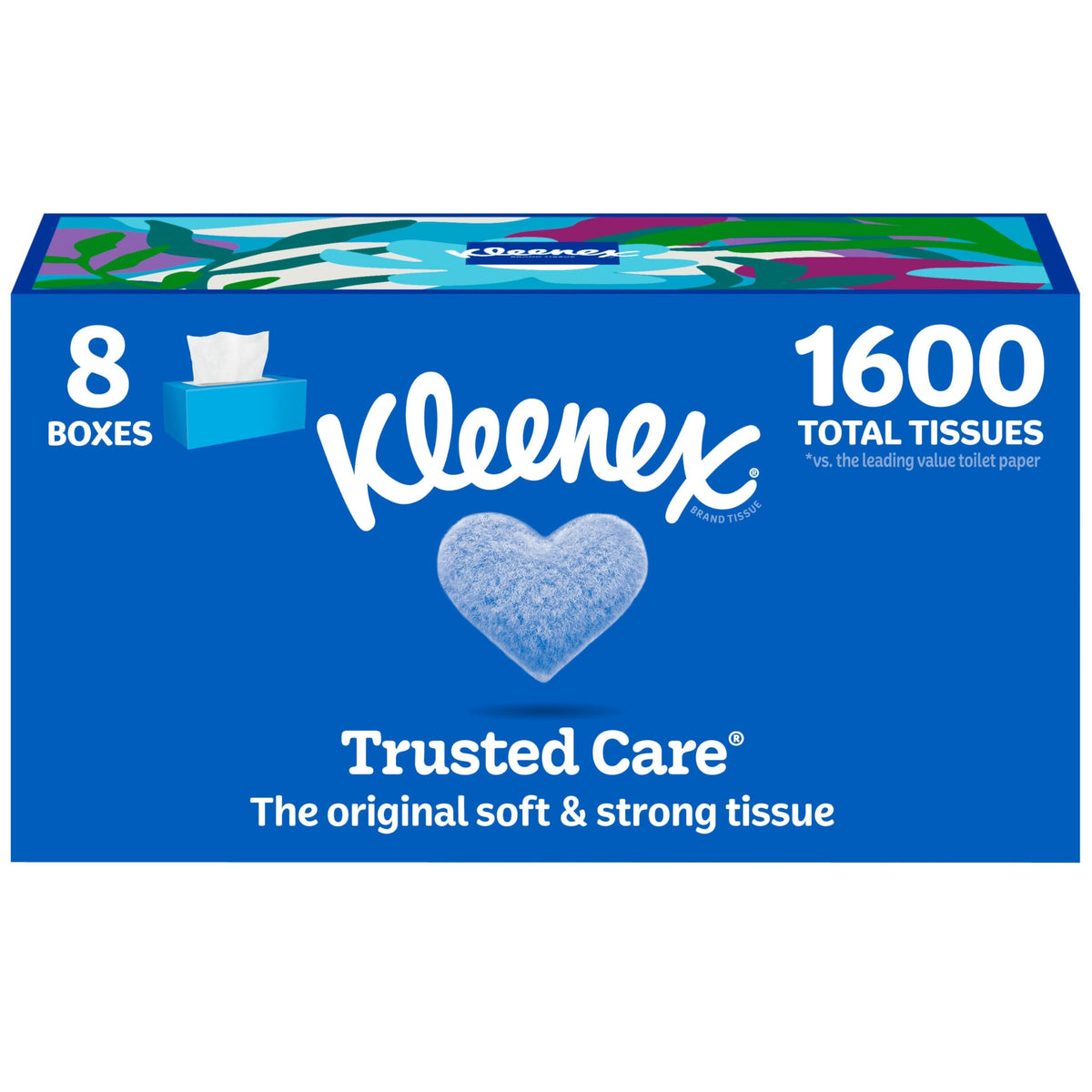 Kleenex Trusted Care Facial Tissues, 3 Flat Boxes, 160 Tissues per Box