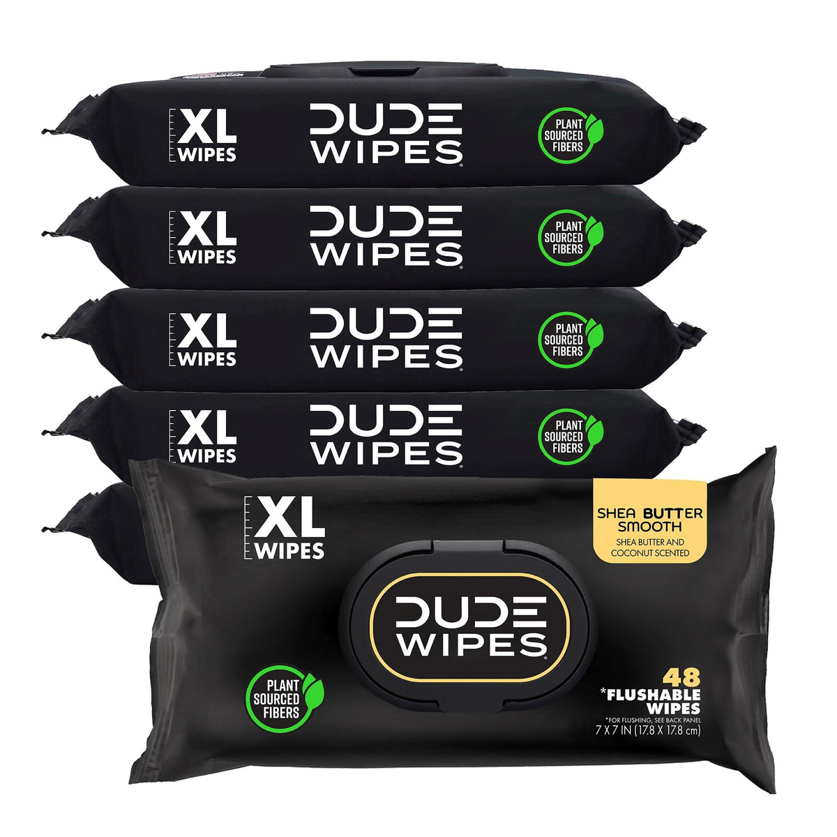 DUDE Wipes Shea BUTTer Adult Flushable Wet Wipes, Moisturizing, 144 Count
