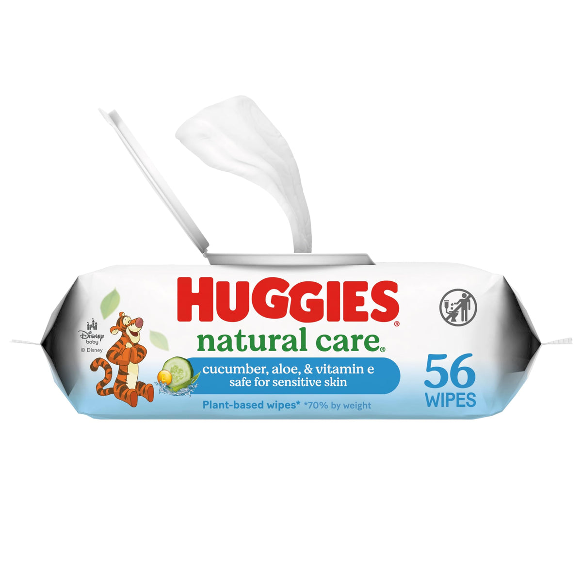 Huggies Natural Care Cucumber, Aloe and Vitamin E Baby Wipes, Hypoallergenic, Scented, 10 Flip-Top Packs (560 Wipes Total), Packaging May Vary