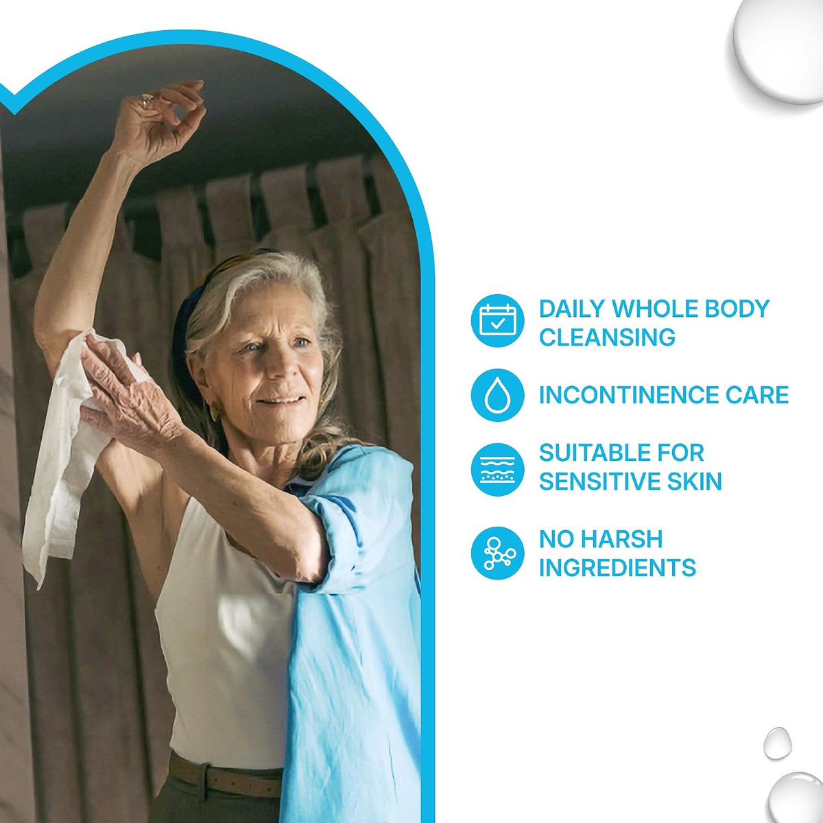 WaterWipes Sensitive Whole Body Cleansing Wipes, 99.9% Purified Water, XL Textured Wipes, Incontinence Care, Fragrance Free, 90 Count