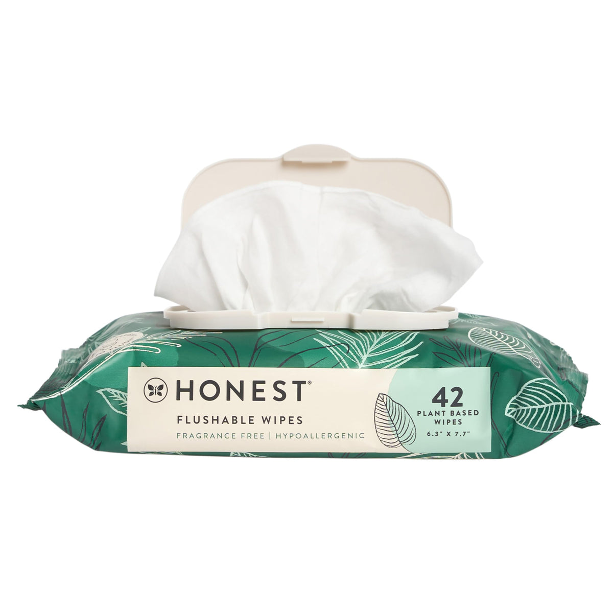 The Honest Company Flushable Wipes, Hypoallergenic, Tropical Leaves, 336ct