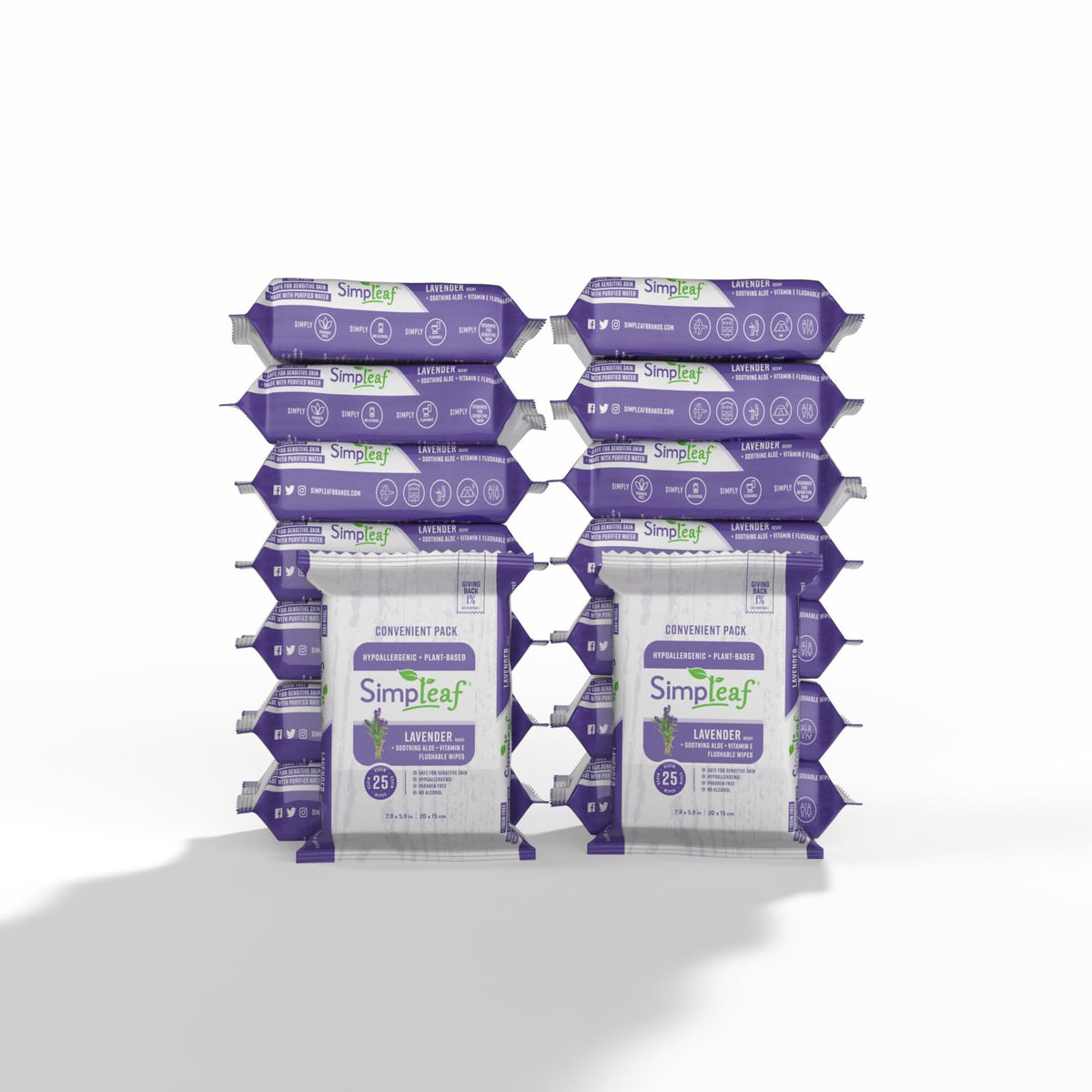 Simpleaf Flushable Wet Wipes Aloe Vera| Eco-Friendly, Paraben & Alcohol Free | Hypoallergenic & Safe for Sensitive Skin | Soothing Aloe Formula | (4 x 25 Count Convenient Pack) 100 Count Total