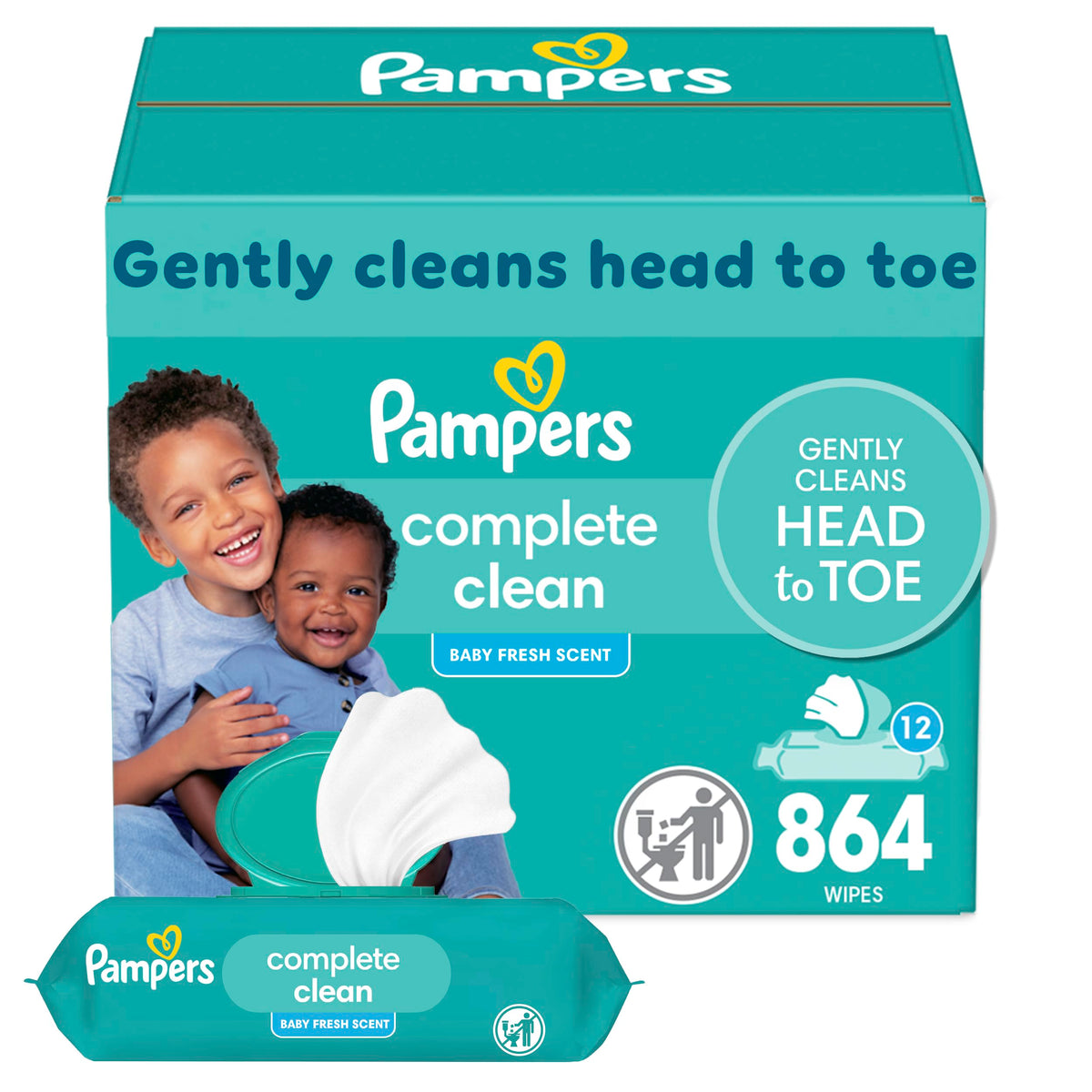 Pampers Complete Clean Baby Wipes - Fresh Scent 1X 72 Count